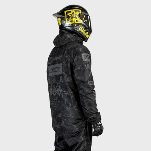 Ride Rich Concord Armoured GP Anorak Motorcycle Jacket - Black / Camo - PRE ORDER