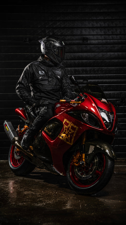 Ride Rich Concord Armoured GP Anorak Softshell Motorcycle Jacket - All Black Size: Small