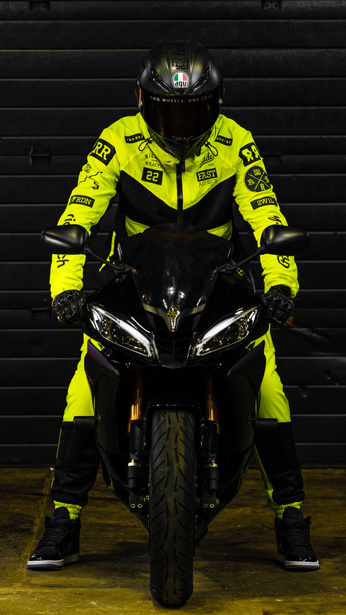 Ride Rich Concord V2 Flow Mesh Armoured GP Anorak Motorcycle Jacket - Yellow Size: Small