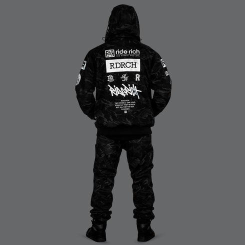 Ride Rich Regency Armoured GP Motorcycle Jacket - Black/Camo