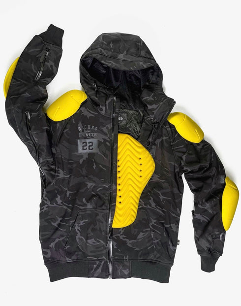 Ride Rich Regency V2 Flow Mesh Armoured GP Softshell Motorcycle Jacket - Blue Size: Small