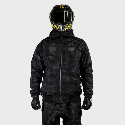 Ride Rich Regency Armoured GP Motorcycle Jacket - Black/Camo