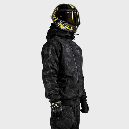 Ride Rich Regency Armoured GP Motorcycle Jacket - Black/Camo