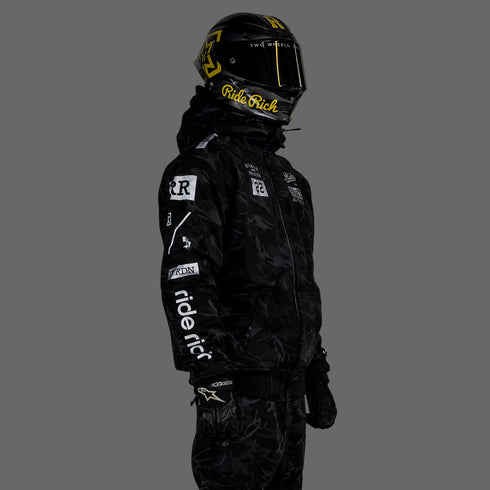 Ride Rich Regency Armoured GP Motorcycle Jacket - Black/Camo