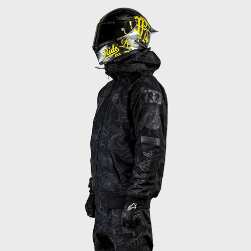 Ride Rich Regency Armoured GP Motorcycle Jacket - Black/Camo