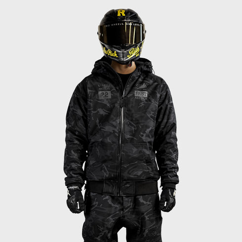 Ride Rich Regency Armoured GP Motorcycle Jacket - Black/Camo
