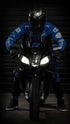 Ride Rich Regency V2 Flow Mesh Armoured GP Softshell Motorcycle Jacket - Blue Size: Small