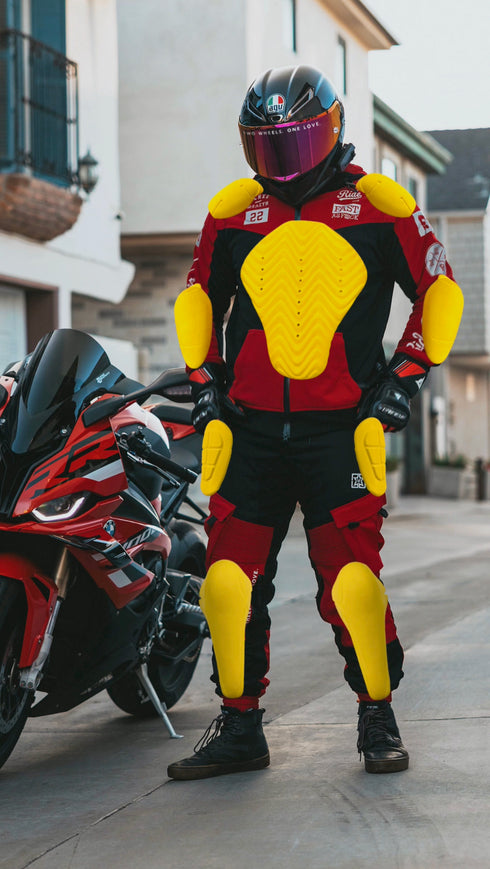 Ride Rich Regency V2 Flow Mesh Armoured GP Softshell Motorcycle Jacket - Red - PRE ORDER