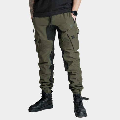 Ride Rich Unit 16 Armoured Motorcycle Joggers - Military Green