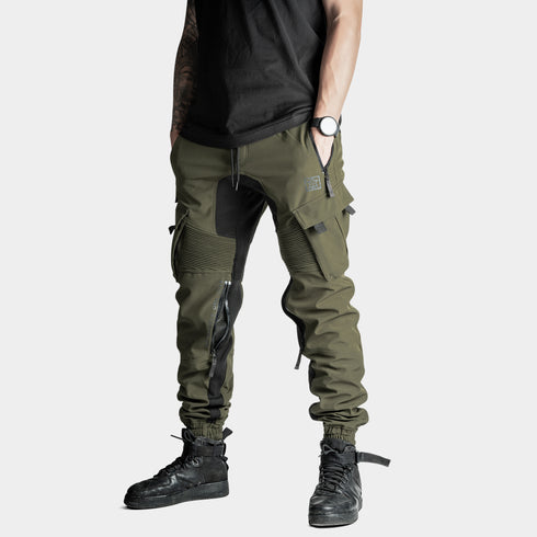 Ride Rich Unit 16 Armoured Motorcycle Joggers - Military Green
