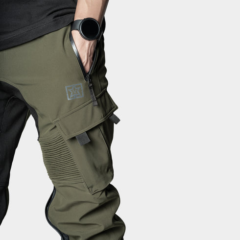 Ride Rich Unit 16 Armoured Motorcycle Joggers - Military Green