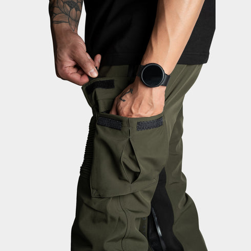 Ride Rich Unit 16 Armoured Motorcycle Joggers - Military Green