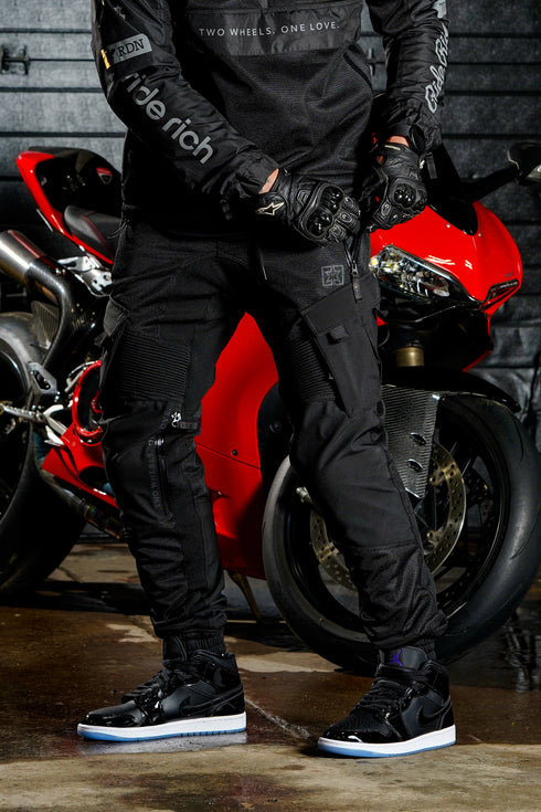 Ride Rich Unit 16 V2 Flow Mesh Armoured Motorcycle Joggers - Black Size: Small