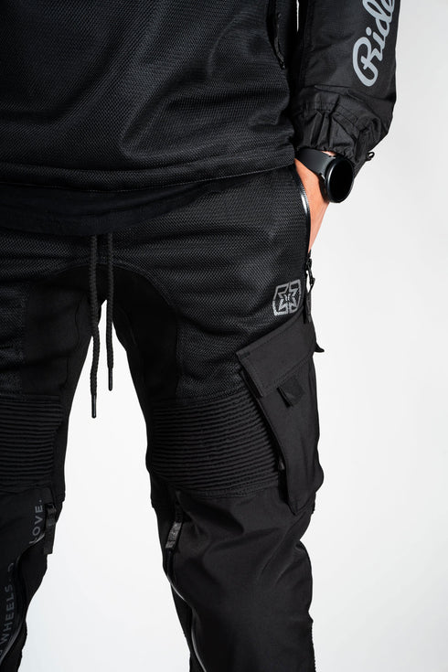 Ride Rich Unit 16 V2 Flow Mesh Armoured Motorcycle Joggers - Black Size: Small