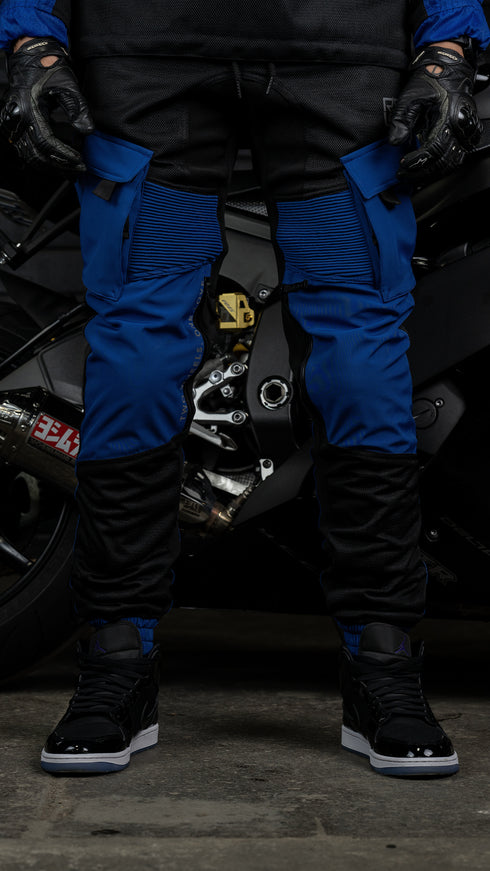 Ride Rich Unit 16 V2 Flow Mesh Armoured Motorcycle Joggers - Blue Size: Small