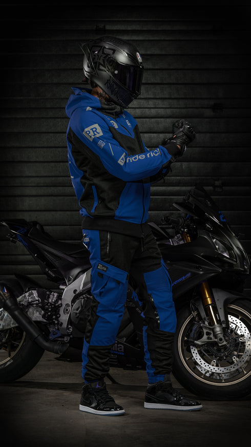 Ride Rich Unit 16 V2 Flow Mesh Armoured Motorcycle Joggers - Blue Size: Small