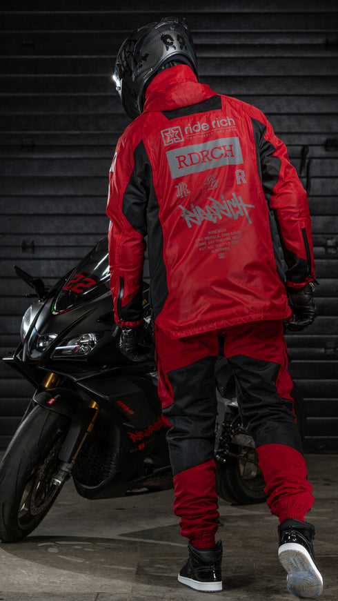 Ride Rich Unit 16 V2 Flow Mesh Armoured Motorcycle Joggers - Red Size: Small