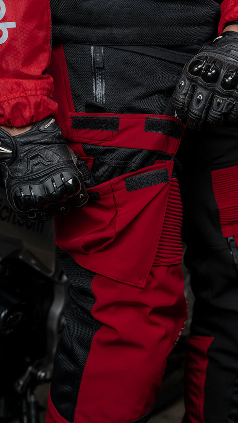 Ride Rich Unit 16 V2 Flow Mesh Armoured Motorcycle Joggers - Red Size: Small
