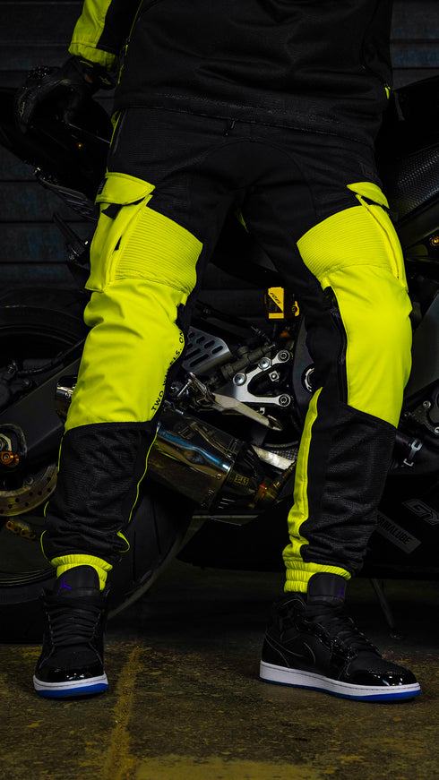 Ride Rich Unit 16 V2 Flow Mesh Armoured Motorcycle Joggers - Yellow Size: Small