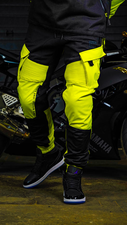 Ride Rich Unit 16 V2 Flow Mesh Armoured Motorcycle Joggers - Yellow Size: Small