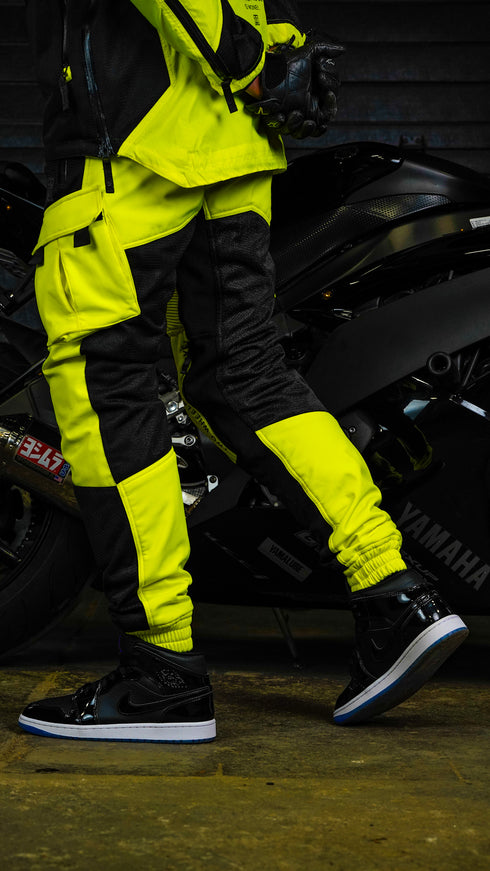 Ride Rich Unit 16 V2 Flow Mesh Armoured Motorcycle Joggers - Yellow Size: Small