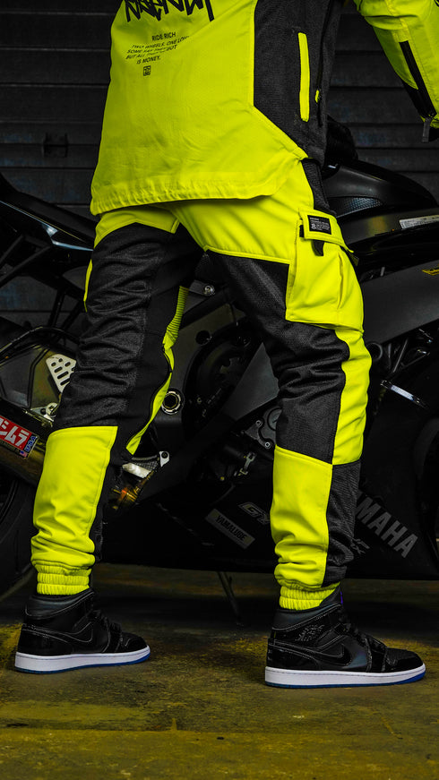 Ride Rich Unit 16 V2 Flow Mesh Armoured Motorcycle Joggers - Yellow Size: Small