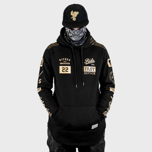 Ride Rich GP Scoop Motorcycle Hoodie - Gold