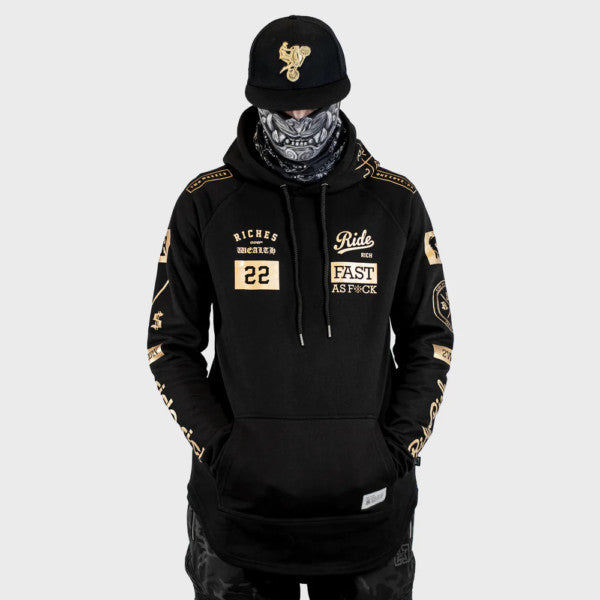 Ride Rich GP Scoop Motorcycle Hoodie - Gold