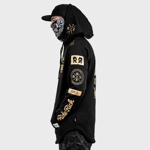 Ride Rich GP Scoop Motorcycle Hoodie - Gold