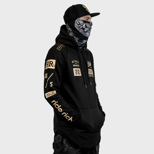Ride Rich GP Scoop Motorcycle Hoodie - Gold