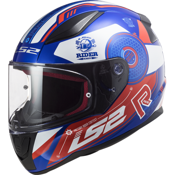 Red white and discount blue motocross helmet