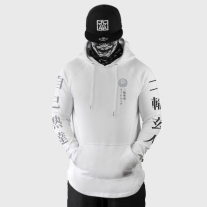 Ride Rich Master Of Self Scoop Motorcycle Hoodie White