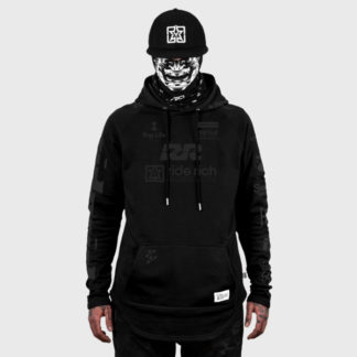 Ride Rich RR Racing Scoop Motorcycle Hoodie Black/Black